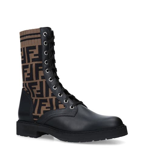 fendi logo biker boots|fendi military boots.